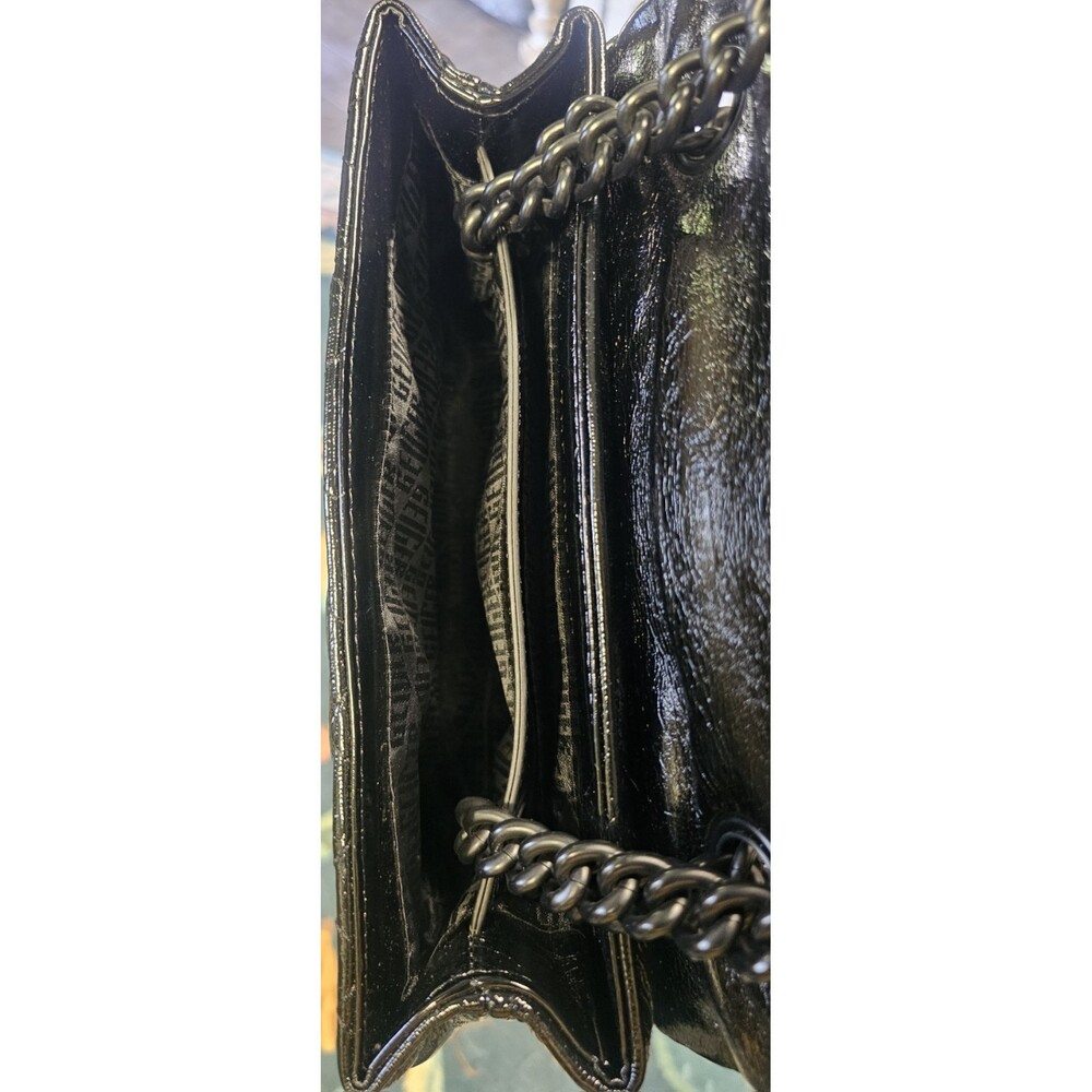 Kurt Geiger London Brixton Lock Drench Black Patent Leather Shoulder Bag - Picture 10 of 10